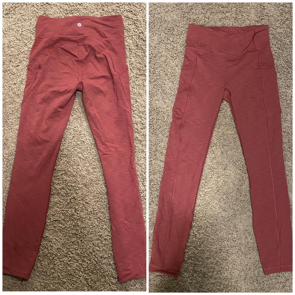 Invigorate 25” sz 4, worn one time! Color: mulled wine- rip tag attached